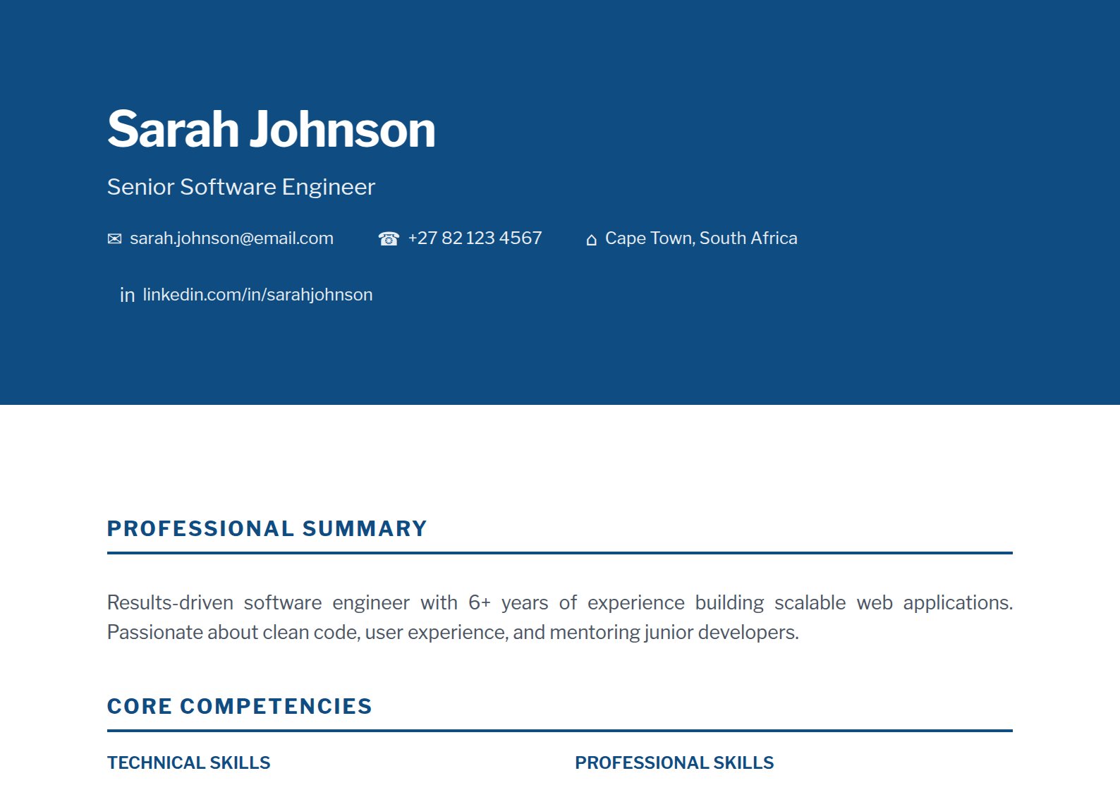 Corporate template preview
