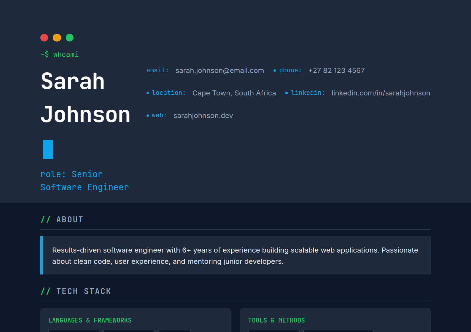 Tech template preview